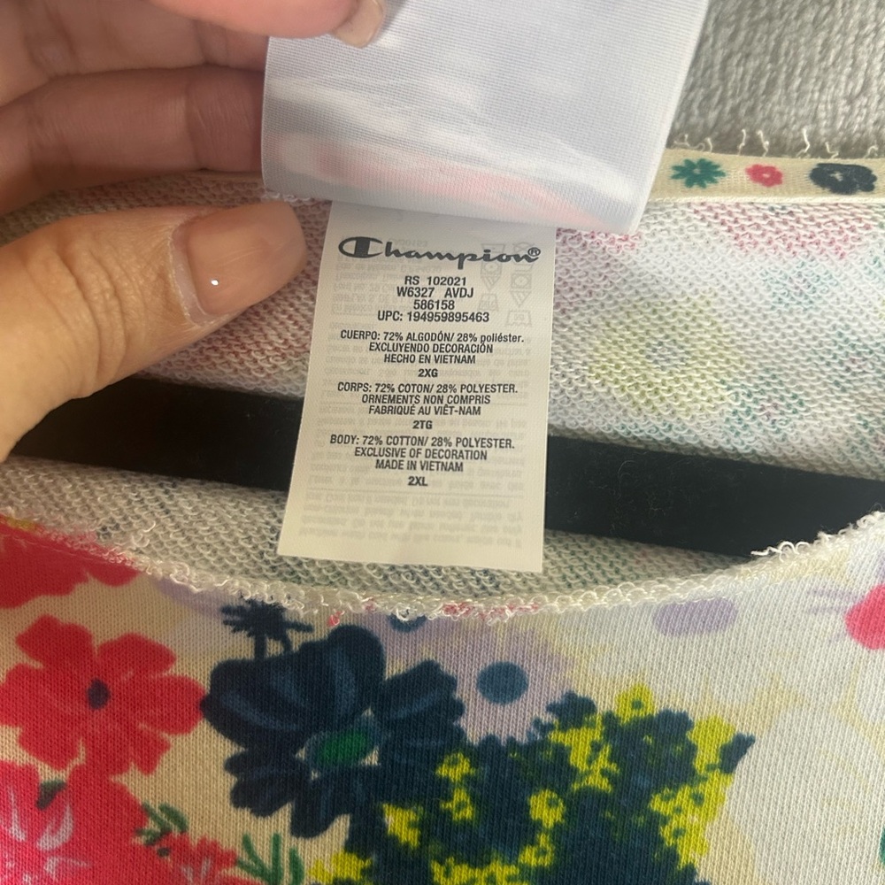 Champion flower power campus French terry cropped sweatshirt - Picture 6 of 15
